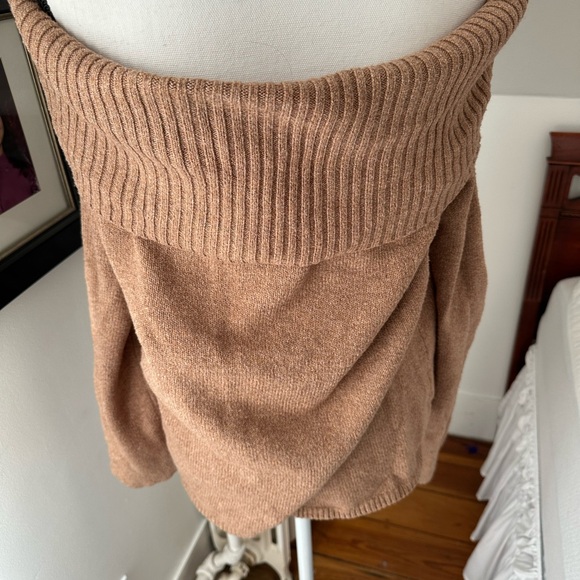 Cozy Camel Off-Shoulder Sweater - Picture 2 of 3